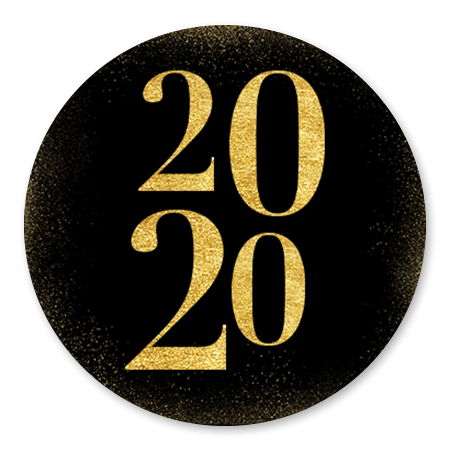 Gouden 2020 met sneeuw en zwart